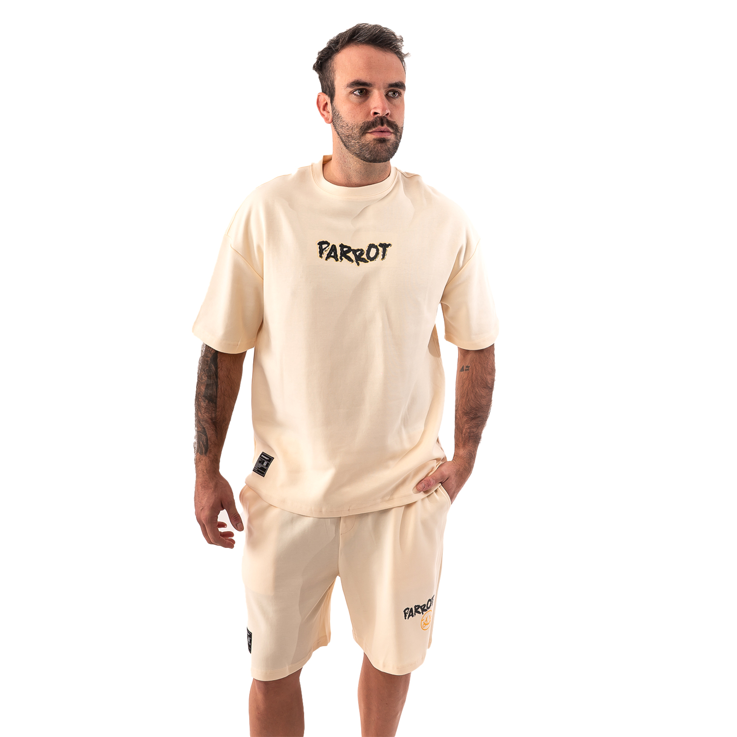 CONJUNTO POLERA CON SHORT PARROT Beige XL