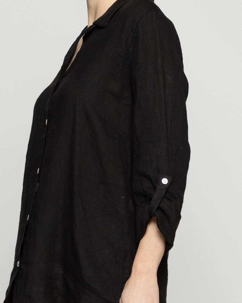 BLUSA MUJER BELE N LINO MANGA LARGA NEGRA LINEATRE - 3