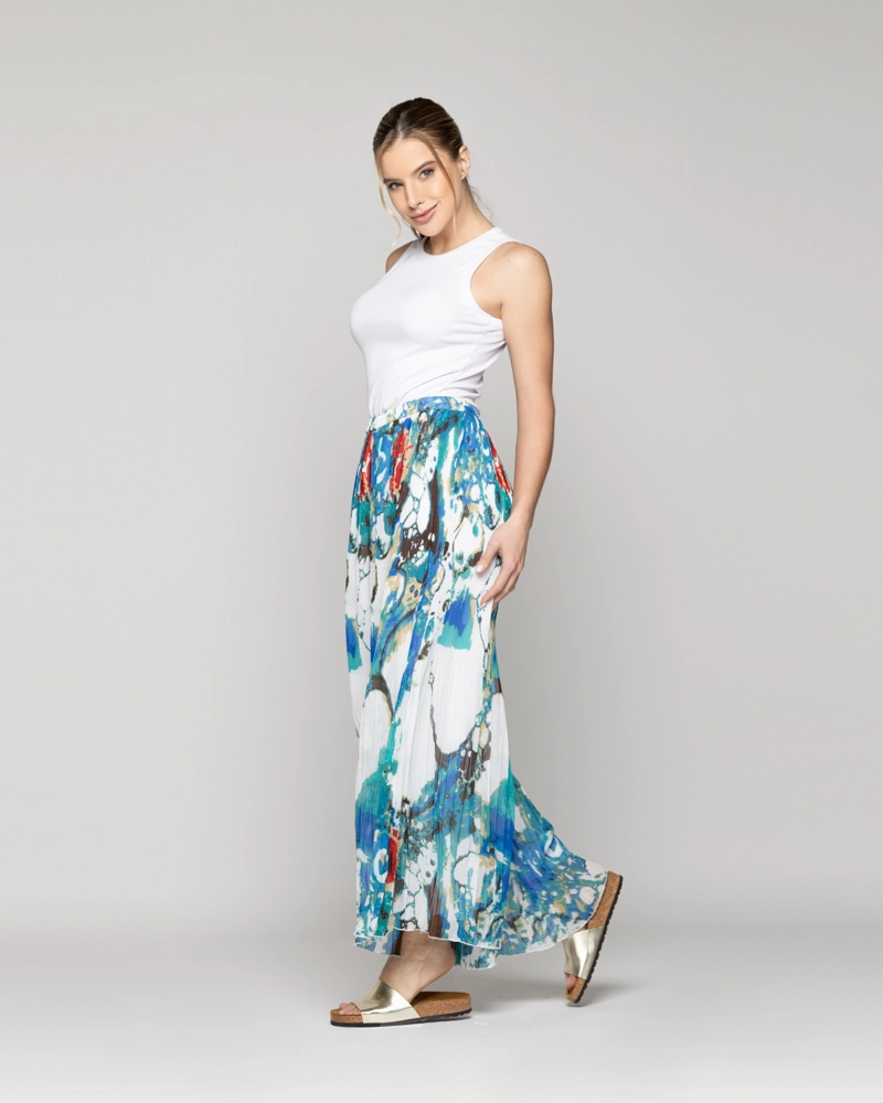 PANTALON MUJER PIA PALAZZO PLISADO ESTAMPADO LINEATRE - 1