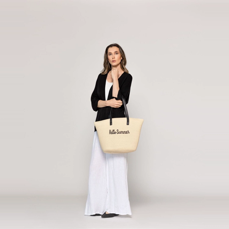 CARTERA MUJER BOLSO CANASTO HELLO SUMMER NATURAL LINEATRE - 1