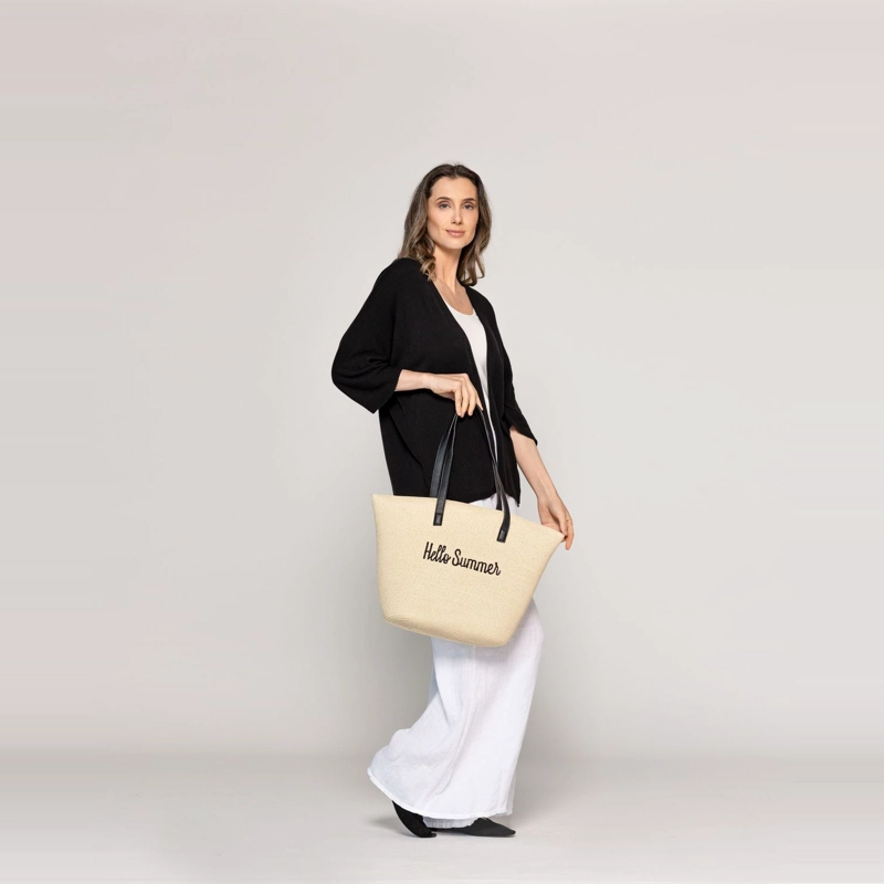CARTERA MUJER BOLSO CANASTO HELLO SUMMER NATURAL LINEATRE - 2