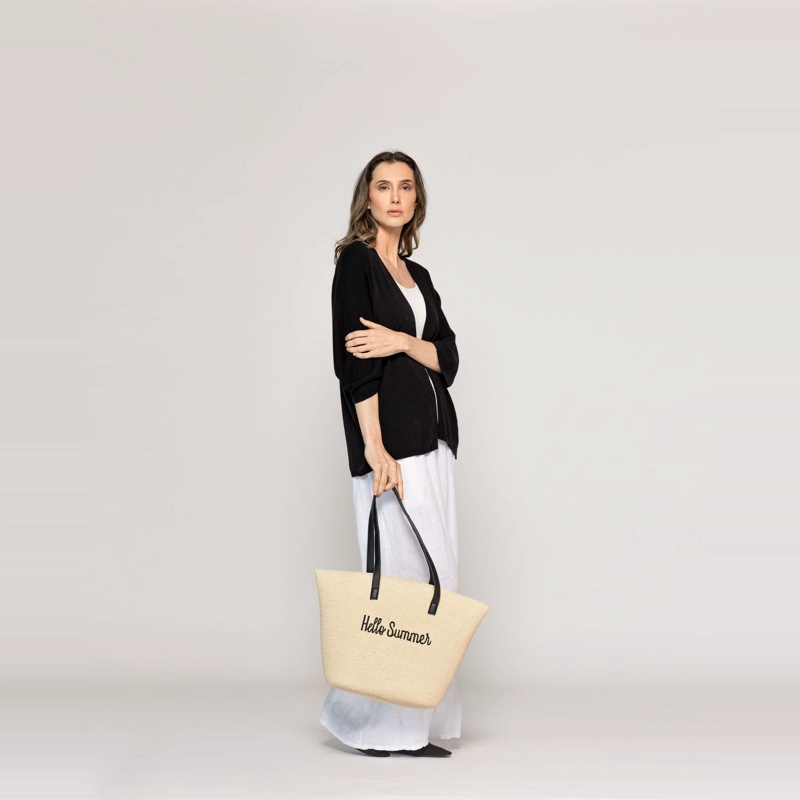 CARTERA MUJER BOLSO CANASTO HELLO SUMMER NATURAL LINEATRE - 3