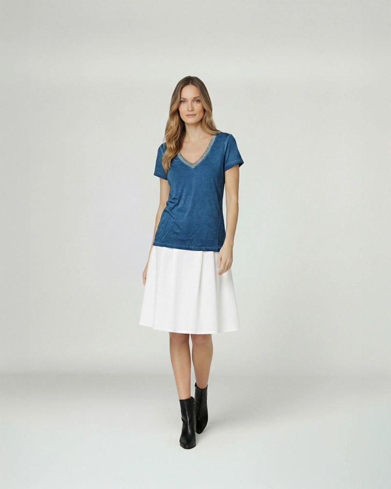 POLERA MUJER ANTONELLA REGULAR JEANS LINEATRE - 4