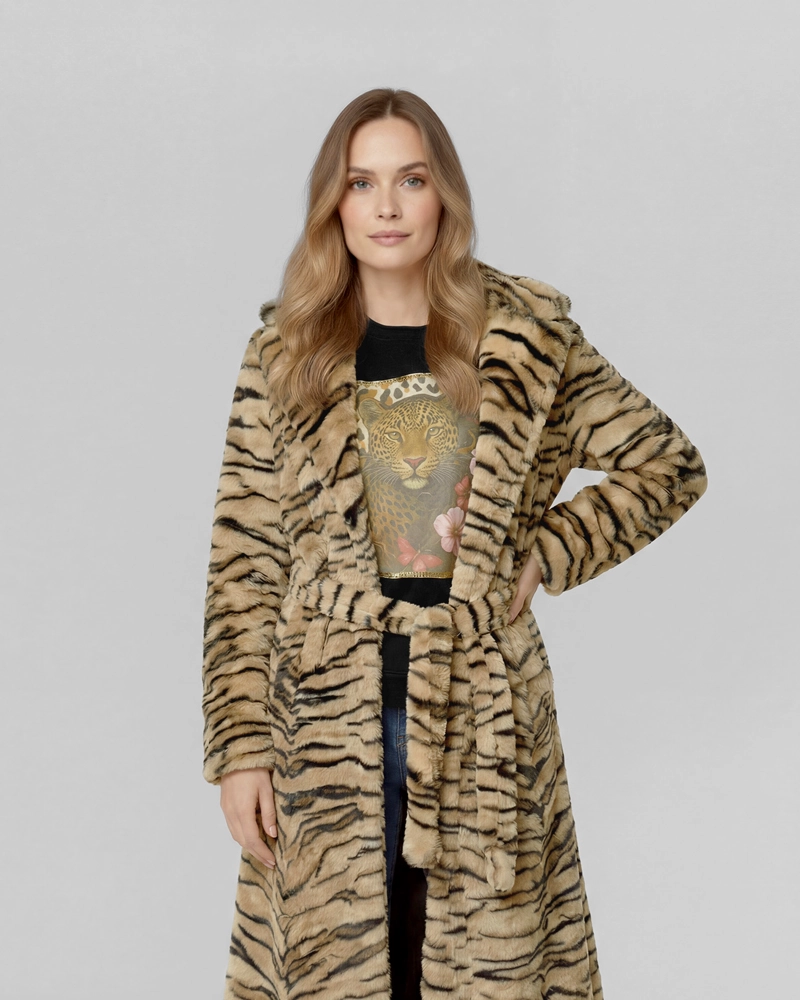 ABRIGO MUJER BIANCA RELAXED FIT CUELLO CON SOLAPA MANGA CAIDA BEIGE LINEATRE - 1