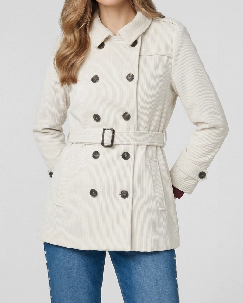 CHAQUETA MUJER ELENA REGULAR CUELLO EN. V SOLAPA MANGA SUELTA CRUDO LINEATRE - 3
