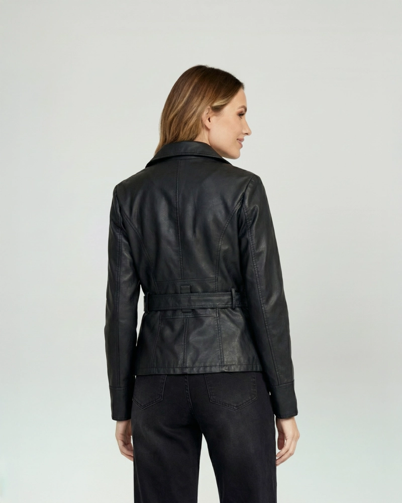CHAQUETA MUJER CONSTANZA RELAXED CUELLO ALTO TIPO CHAQUETA MANGA AJUSTADA NEGRO LINEATRE - 3