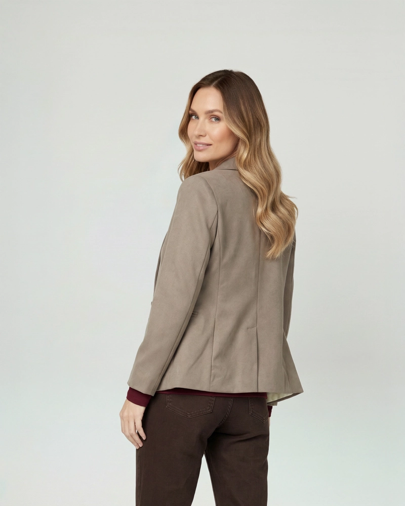 CHAQUETA MUJER ISIDORA REGULAR CUELLO CON SOLAPA MANGA SUELTA FANGO LINEATRE - 2