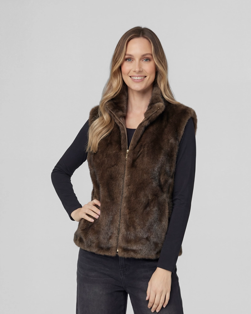 CHAQUETA MUJER ISIDORA RELAXED CUELLO MEDIO ALTO CON CIERRE MORO LINEATRE - 1