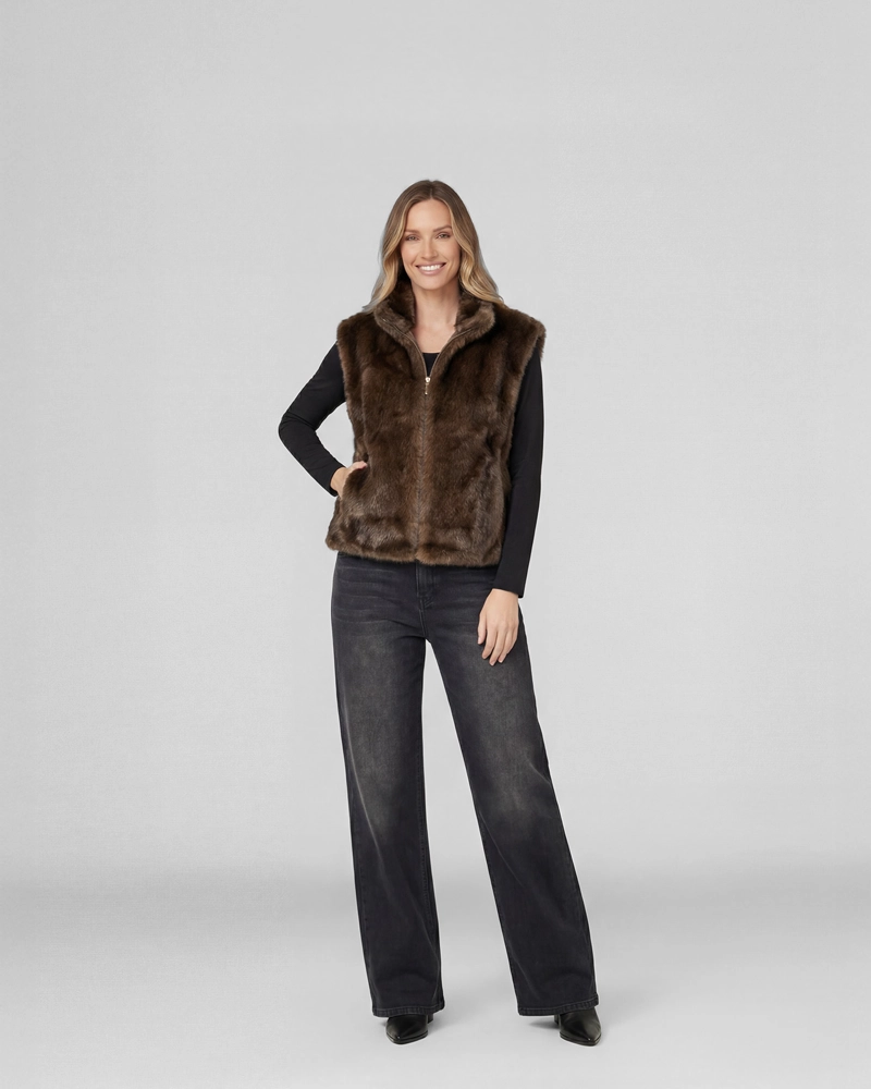 CHAQUETA MUJER ISIDORA RELAXED CUELLO MEDIO ALTO CON CIERRE MORO LINEATRE - 4