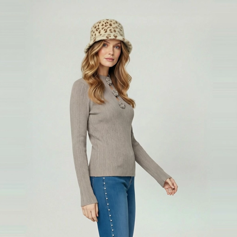 GORRO MUJER LIDIA BEIGE LINEATRE - 1