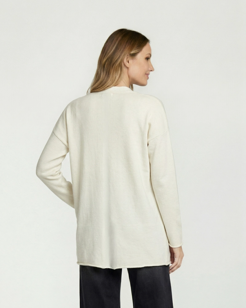 CARDIGAN MUJER GIANNA RELAXED CUELLO TIPO KIMONO MANGA CAIDA CRUDO LINEATRE - 2