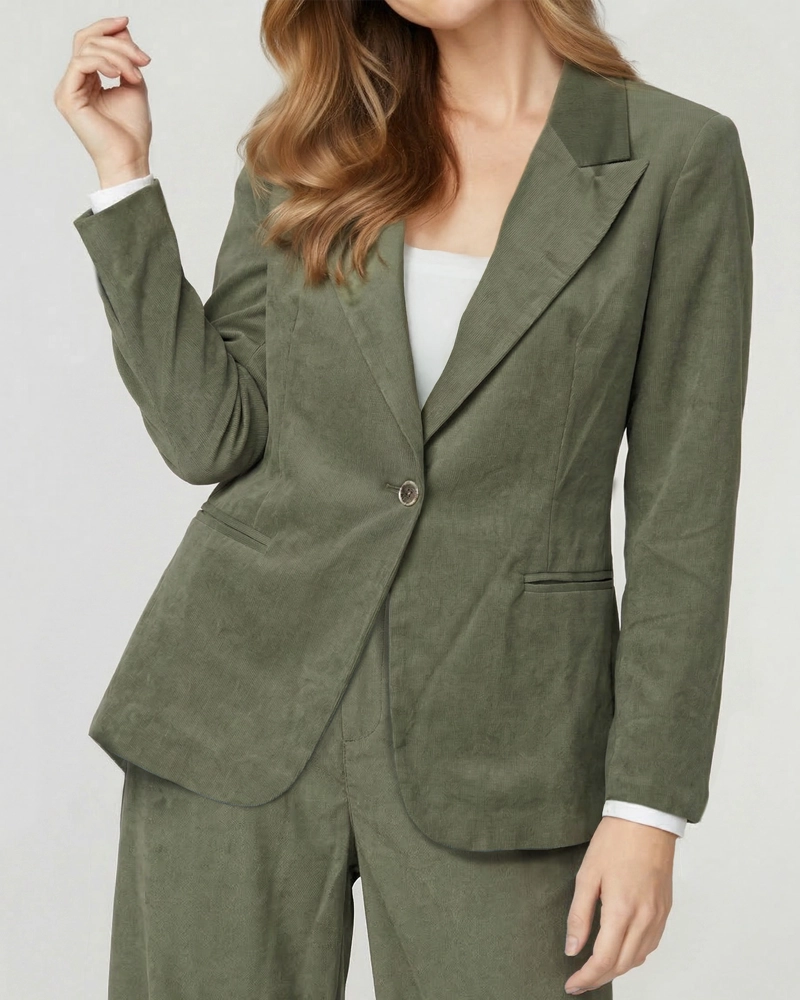 CHAQUETA MUJER ISIDORA REGULAR CUELLO CON SOLAPA MANGA SUELTA MILITAR LINEATRE - 3
