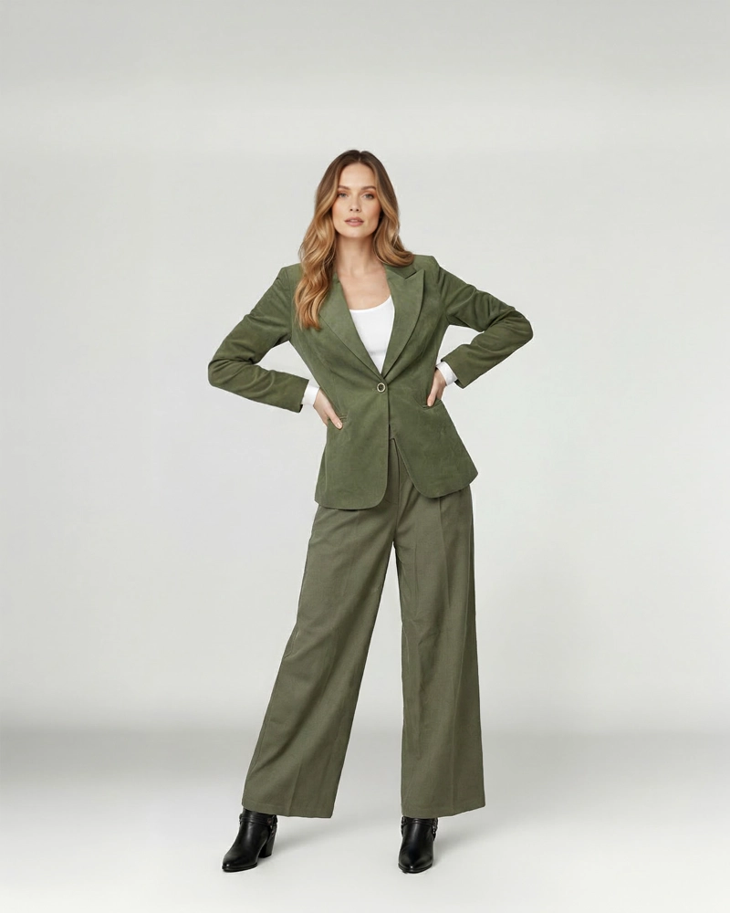 CHAQUETA MUJER ISIDORA REGULAR CUELLO CON SOLAPA MANGA SUELTA MILITAR LINEATRE - 4