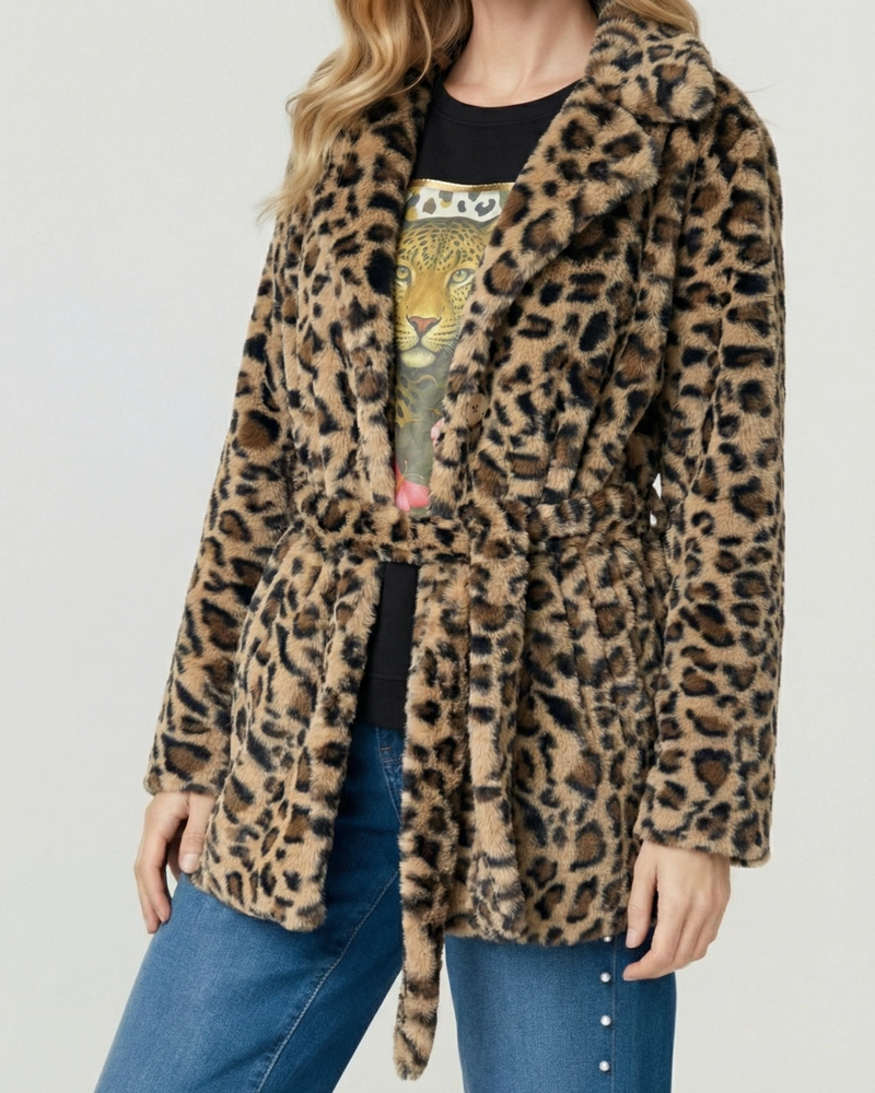 ABRIGO MUJER AURORA RELAXED FIT CUELLO CON SOLAPA MANGA CAIDA BEIGE LINEATRE - 4