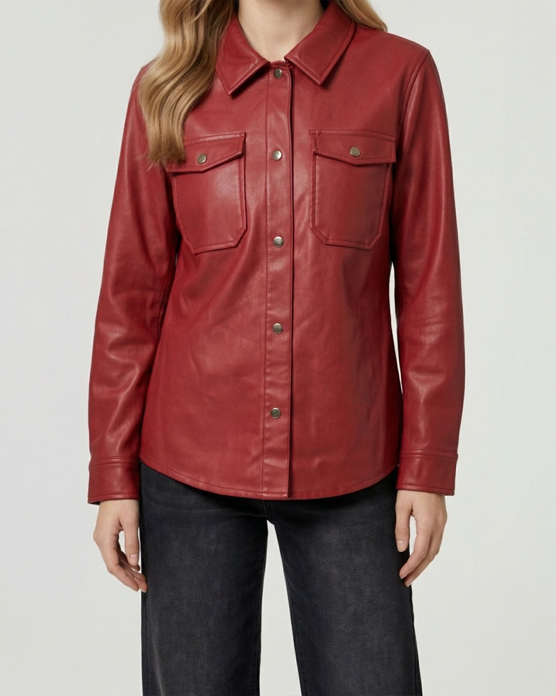 CAMISA MUJER EMILIA RELAXED CUELLO TIPO CAMISA MANGA TIPO CAMISA VINO LINEATRE - 3