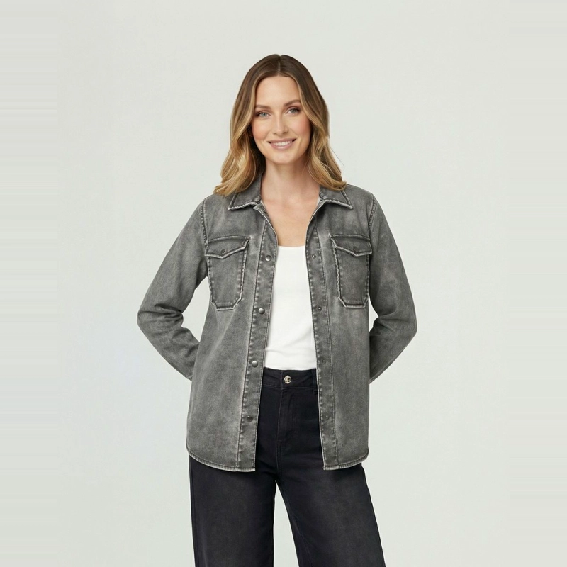 CAMISA MUJER EMILIA NEGRO LINEATRE - 1