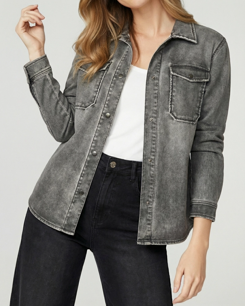 CAMISA MUJER EMILIA RELAXED CUELLO TIPO CAMISA MANGA TIPO CAMISA NEGRO LINEATRE - 3