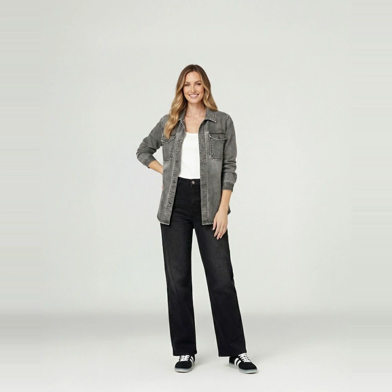 CAMISA MUJER EMILIA NEGRO LINEATRE - 4