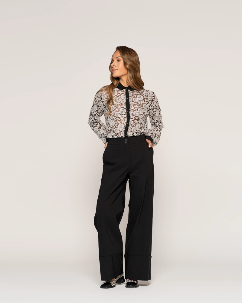 PANTALON CATALINA NEGRO RECTO TIRO ALTO LUDOVICA - 1