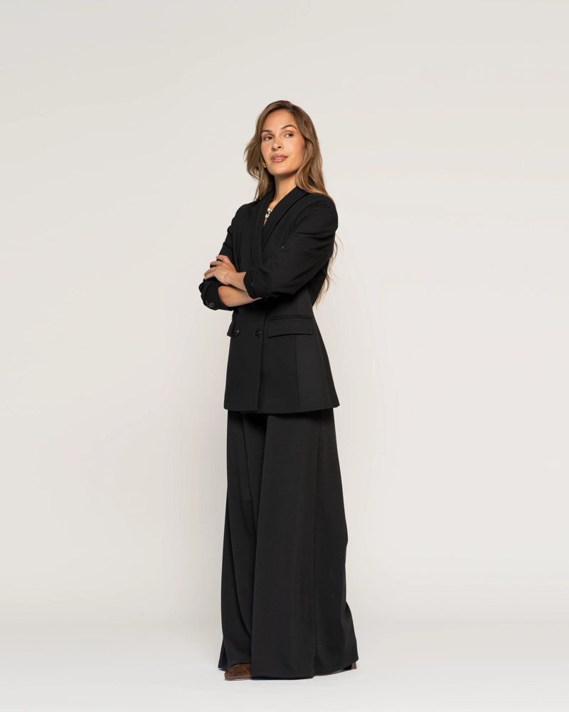 BLAZER NEGRO CRUZADO OVERSIZE CON SOLAPA LUDOVICA - 2