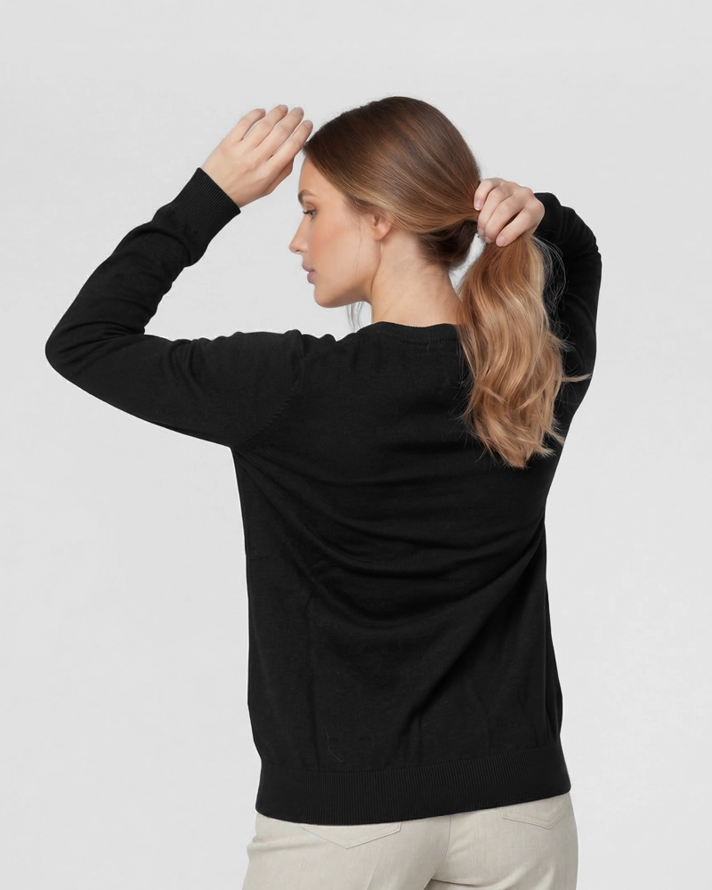 SWEATER MUJER JOSEFINA REGULAR CUELLO REDONDO MANGA SUELTA NEGRO LINEATRE - 2