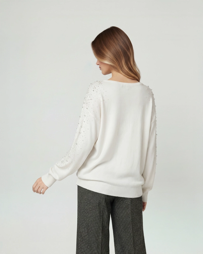 SWEATER MUJER NORA CUELLO BOTE CRUDO LINEATRE - 3