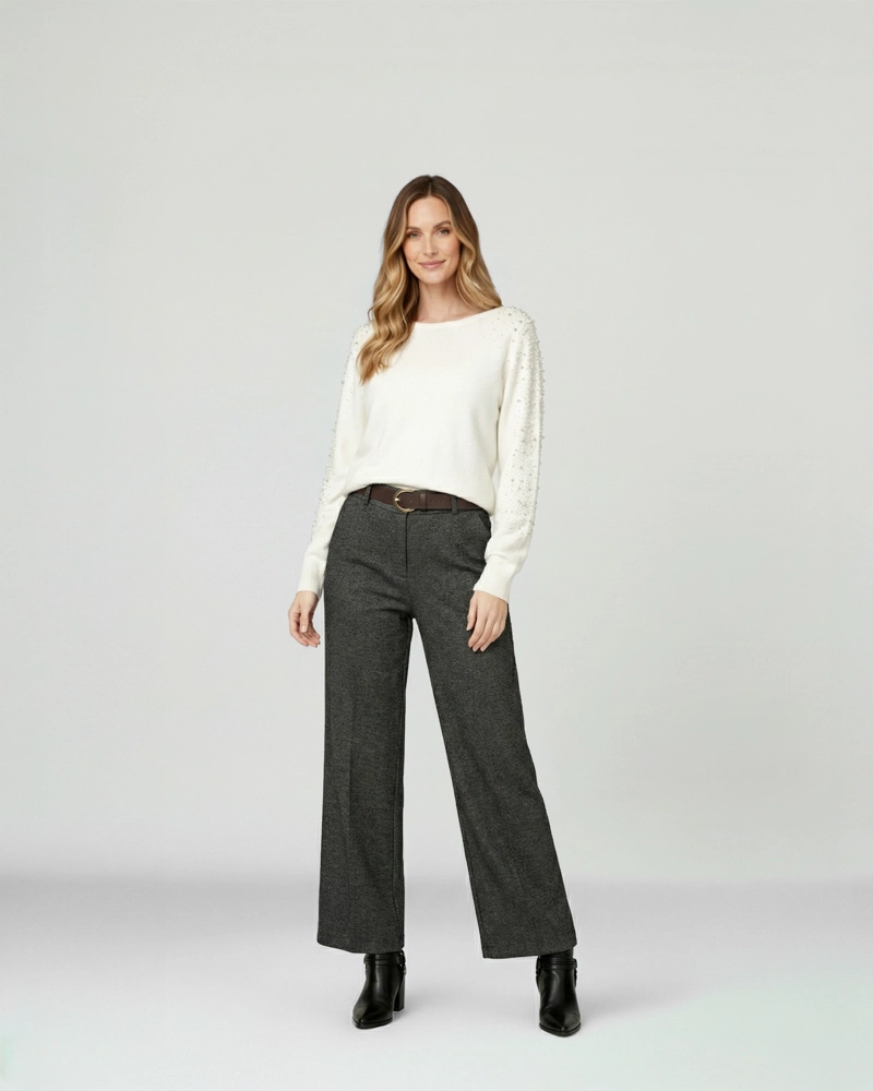 SWEATER MUJER NORA CUELLO BOTE CRUDO LINEATRE - 4
