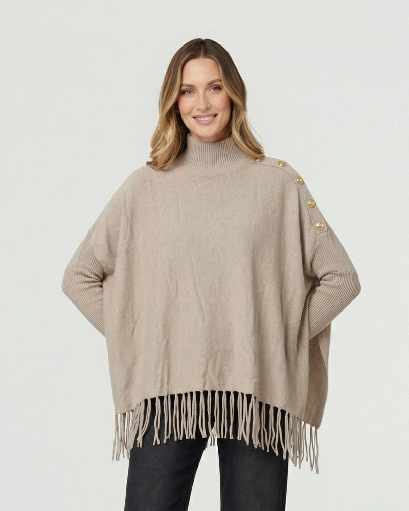 SWEATER MUJER ROSARIO REGULAR CUELLO REDONDO MANGA AJUSTADA FANGO LINEATRE - 1