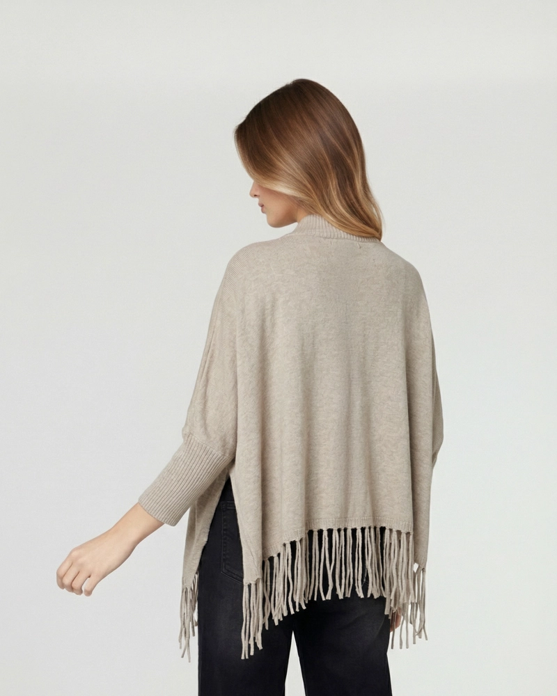 SWEATER MUJER ROSARIO REGULAR CUELLO REDONDO MANGA AJUSTADA FANGO LINEATRE - 2