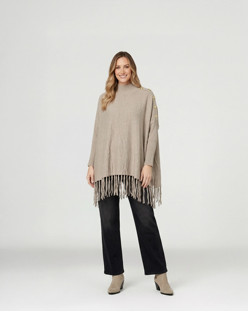 SWEATER MUJER ROSARIO REGULAR CUELLO REDONDO MANGA AJUSTADA FANGO LINEATRE - 4