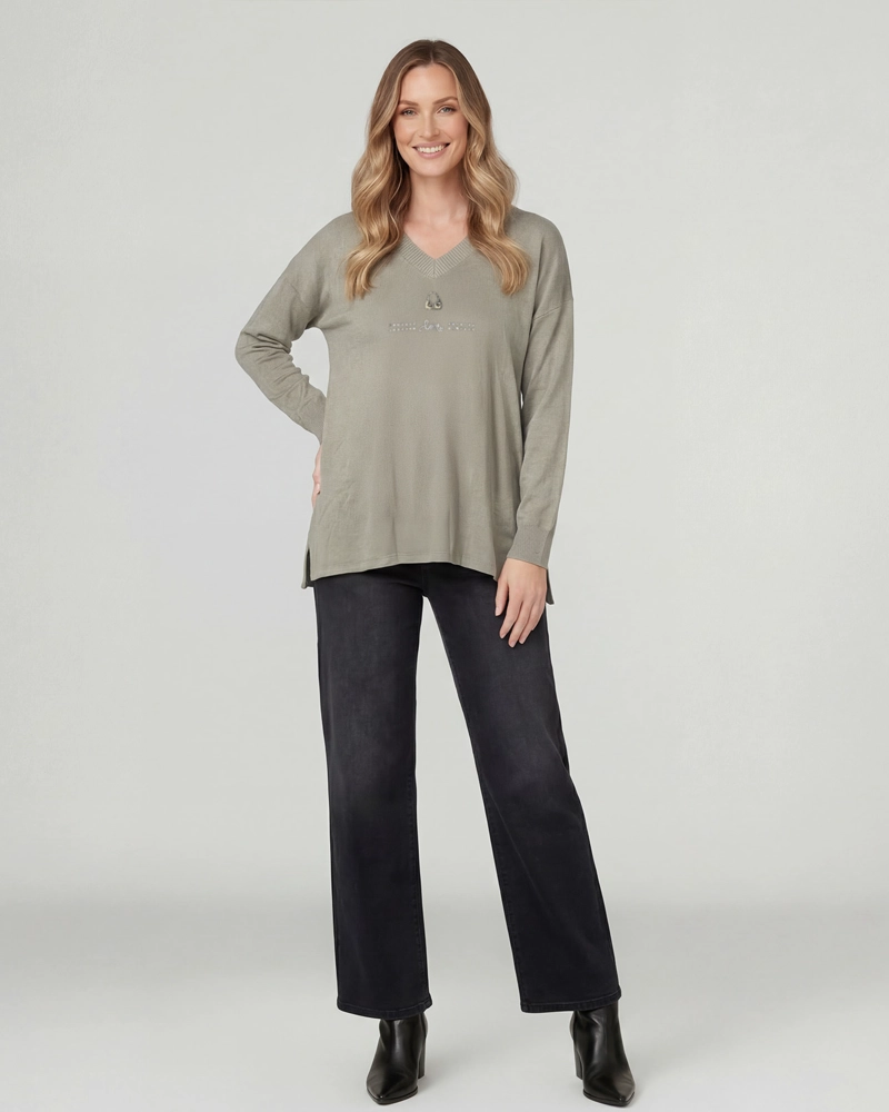 SWEATER MUJER OLIVIA CUELLO EN V FANGO LINEATRE - 4