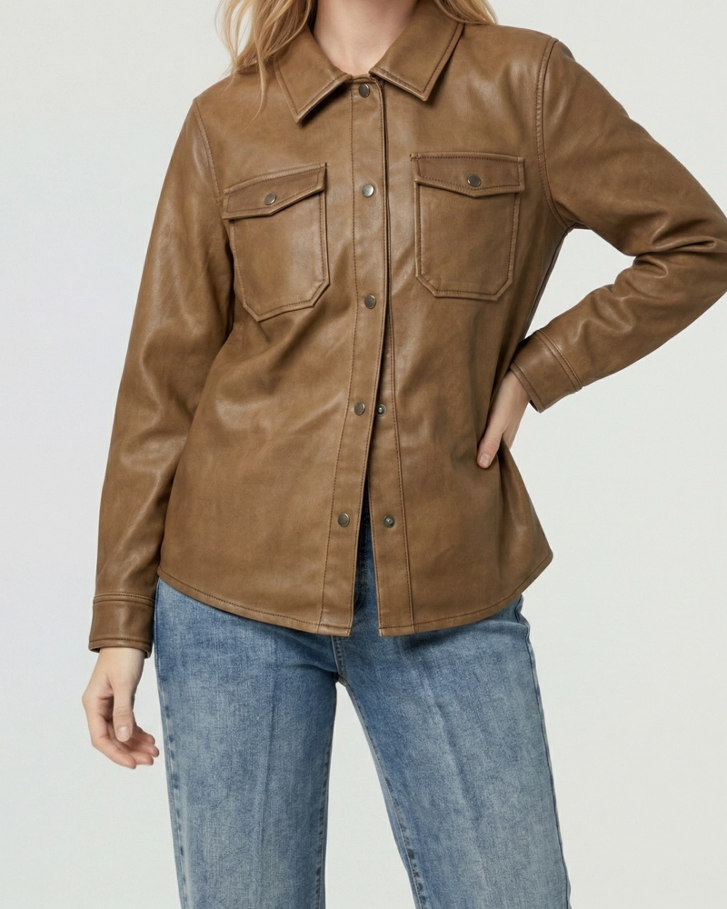CAMISA MUJER EMILIA RELAXED CUELLO TIPO CAMISA MANGA TIPO CAMISA CHOCOLATE LINEATRE - 3