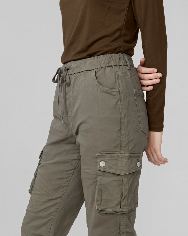 PANTALON MUJER ROSARIO RELAXED FANGO LINEATRE - 3