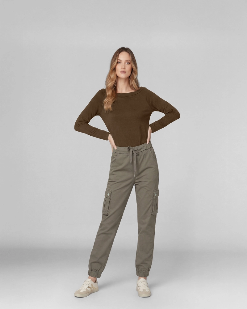 PANTALON MUJER ROSARIO RELAXED FANGO LINEATRE - 4