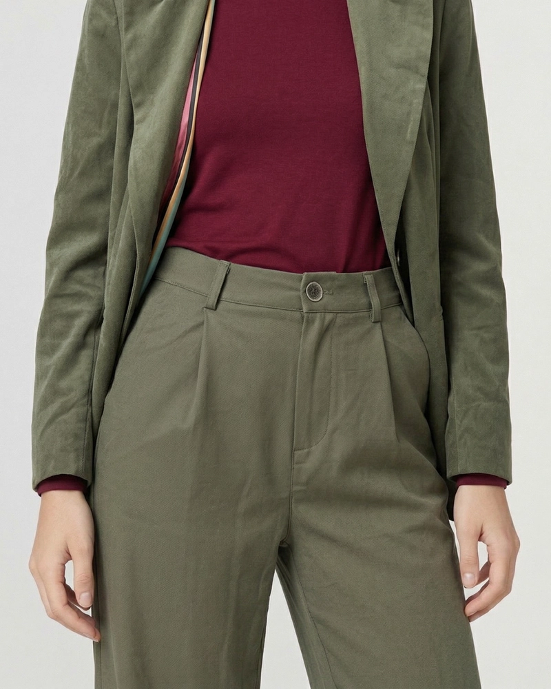 PANTALON MUJER PAULINA RELAXED MILITAR LINEATRE - 3