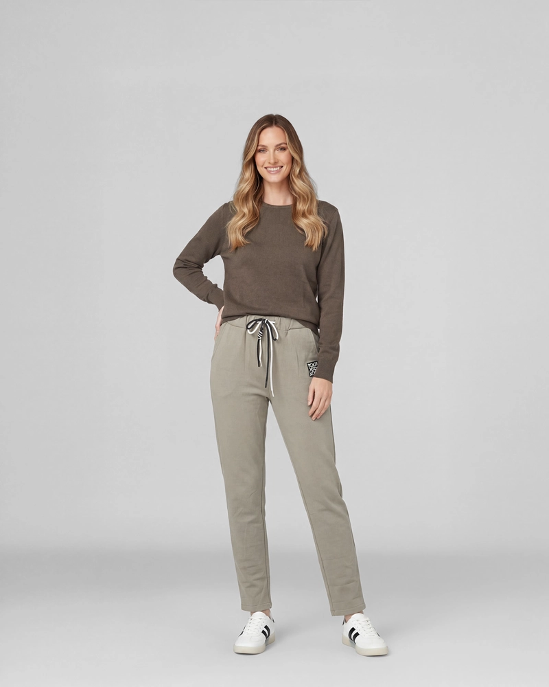 PANTALON MUJER ANNA REGULAR BEIGE LINEATRE - 4