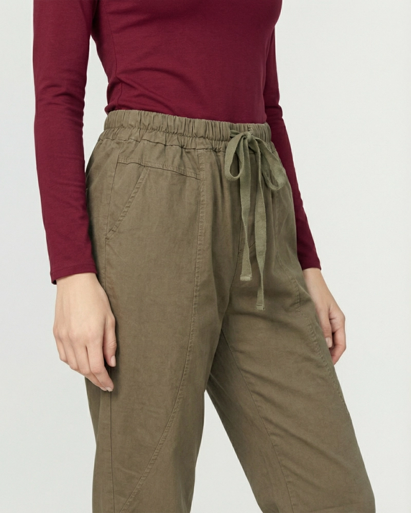 PANTALON MUJER CARMEN REGULAR TAUPE LINEATRE - 1