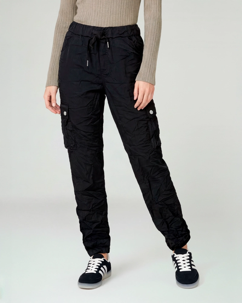 PANTALON MUJER ROSARIO RELAXED NEGRO LINEATRE - 1