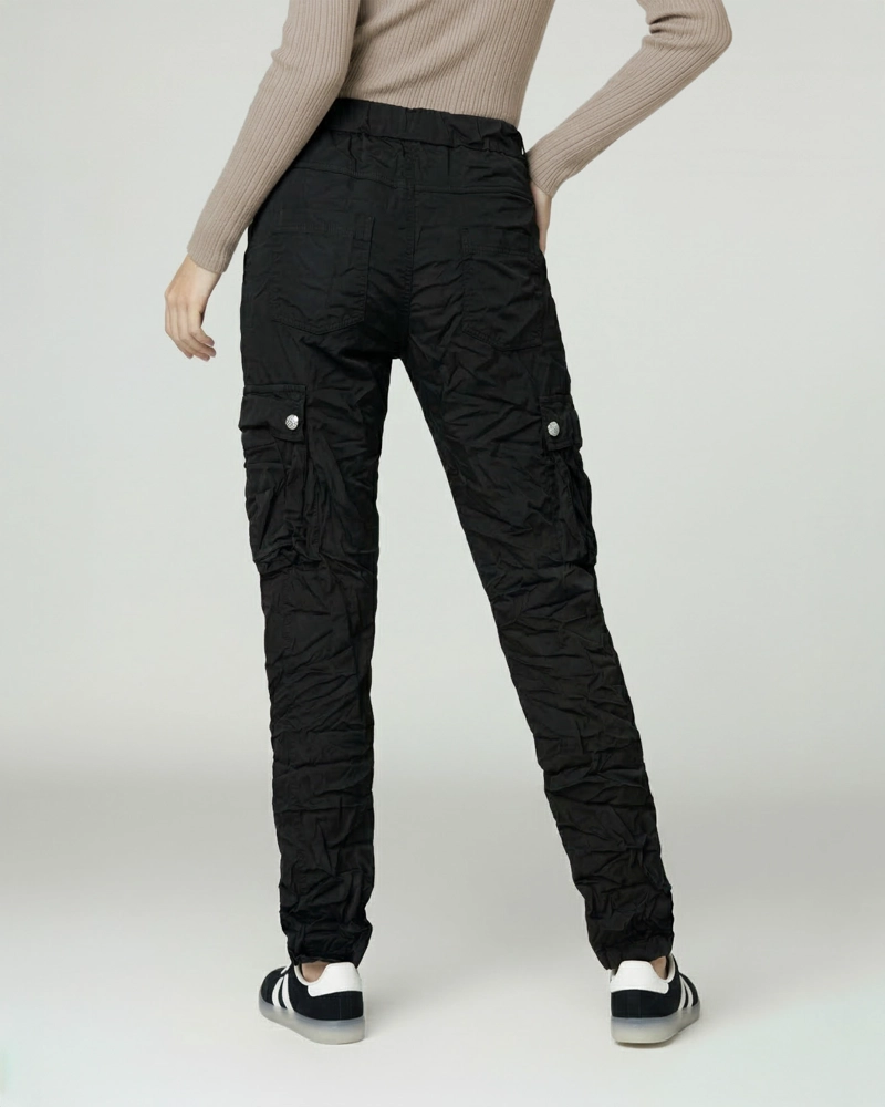PANTALON MUJER ROSARIO RELAXED NEGRO LINEATRE - 2