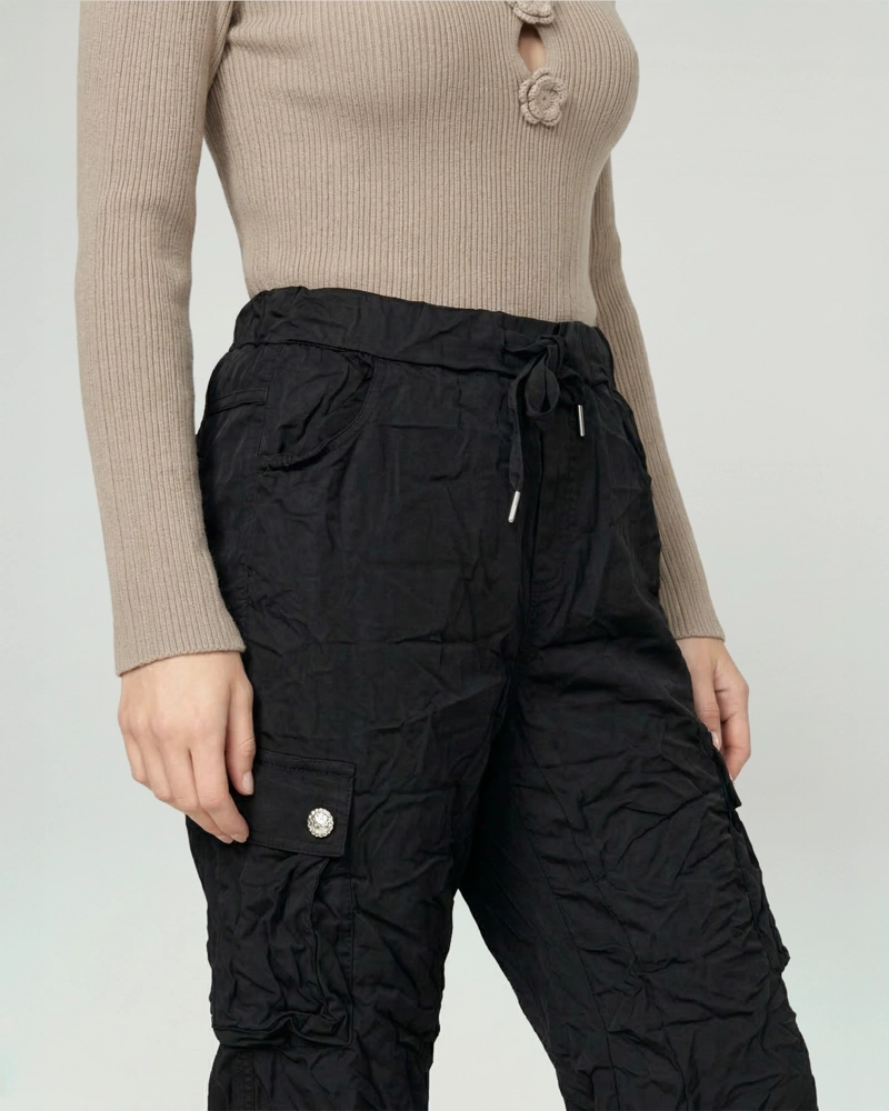 PANTALON MUJER ROSARIO RELAXED NEGRO LINEATRE - 3