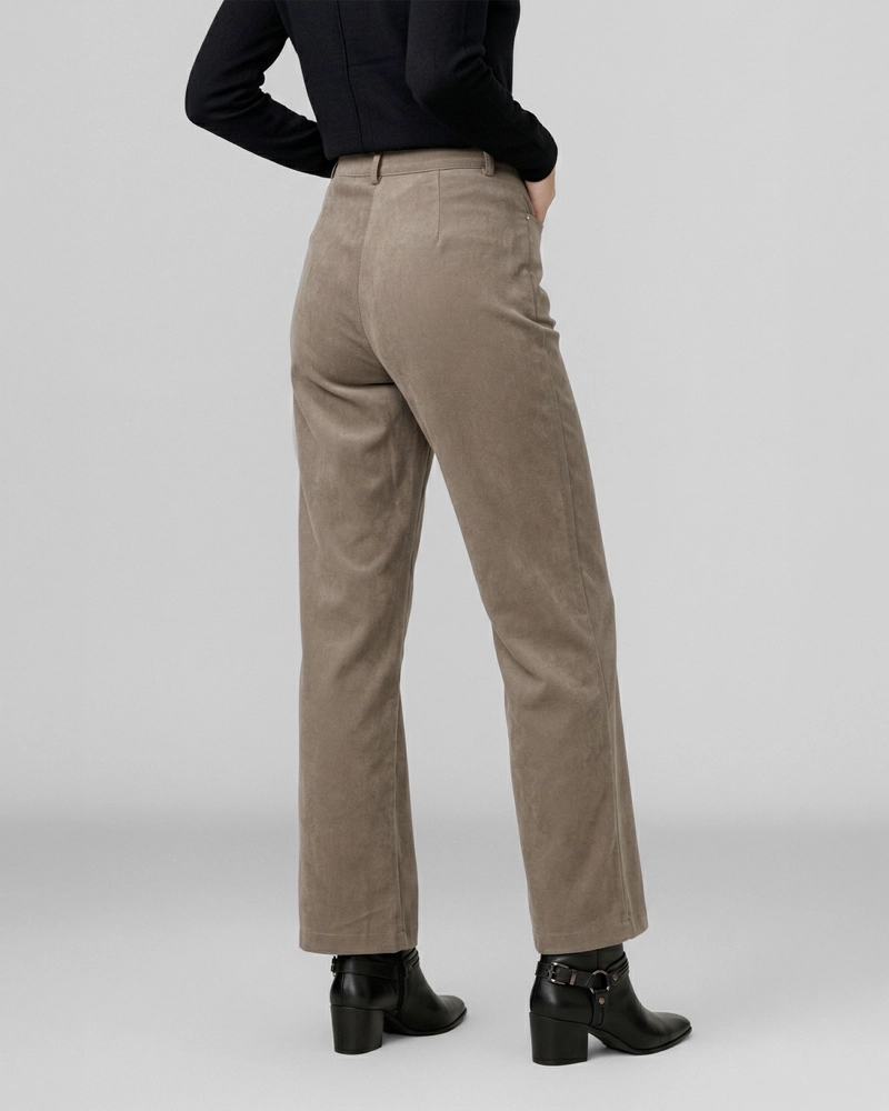 PANTALON MUJER PAULINA RELAXED FANGO LINEATRE - 2