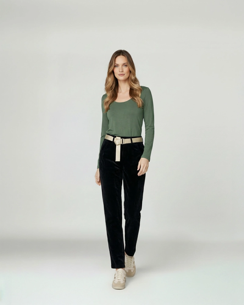 PANTALON MUJER ISABELLA REGULAR NEGRO LINEATRE - 4