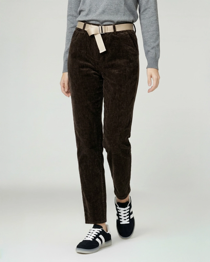 PANTALON MUJER ISABELLA REGULAR CHOCOLATE LINEATRE - 1