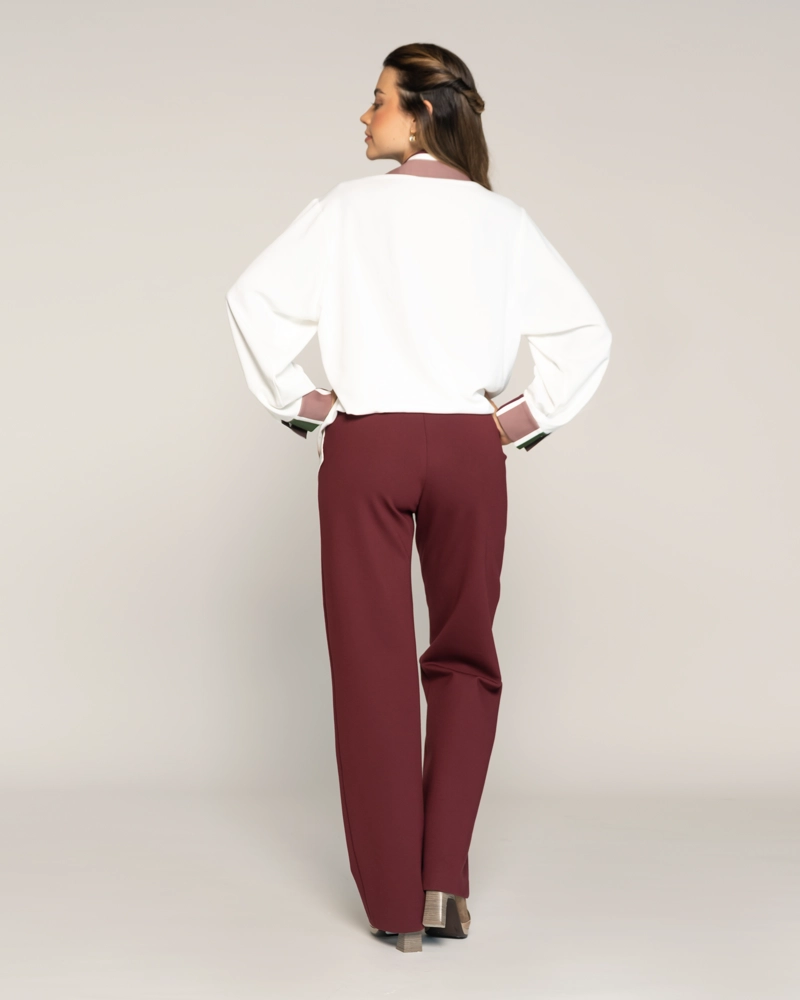 BLUSA MARTINA MAGNOLIA CUELLO EN V TIPO CAMISA MANGA LARGA AJUSTADA PUÑO TIPO CAMISA MUJER - 3