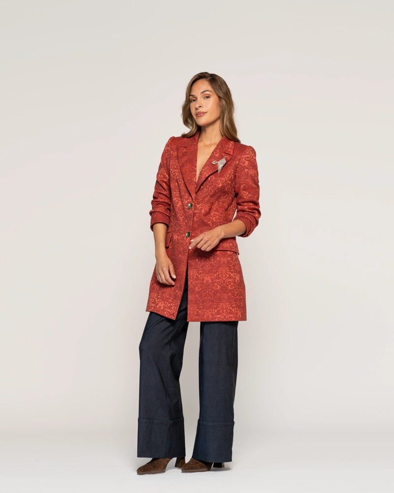 BLAZER CHIARA OXIDO JACQUARD CUELLO SOLAPA CRUZADA MANGA LARGA AJUSTADA PUÑO AJUSTADO MUJER - 2