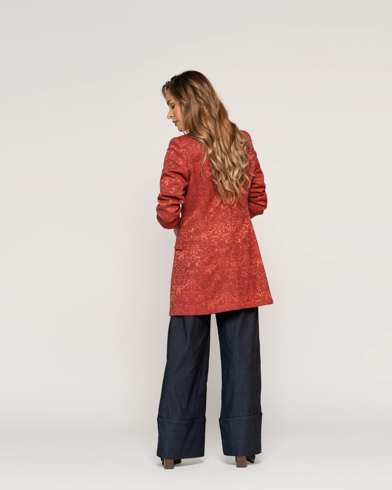 BLAZER CHIARA OXIDO JACQUARD CUELLO SOLAPA CRUZADA MANGA LARGA AJUSTADA PUÑO AJUSTADO MUJER - 3