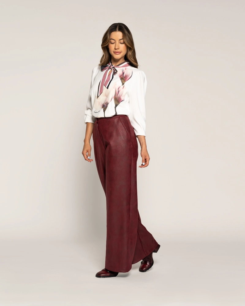 BLUSA RENATA CRUDO FLUIDA CUELLO REDONDO MANGA LARGA LUDOVICA - 2
