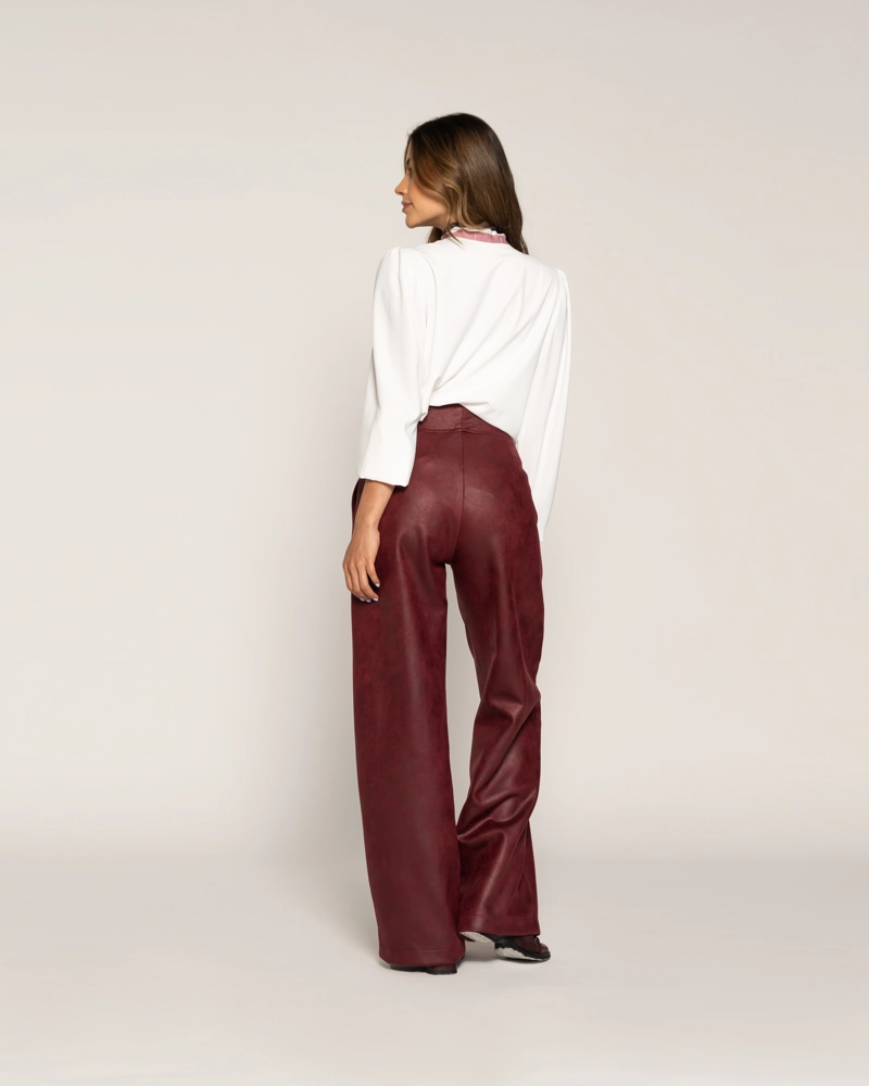 BLUSA RENATA CRUDO FLUIDA CUELLO REDONDO MANGA LARGA LUDOVICA - 3