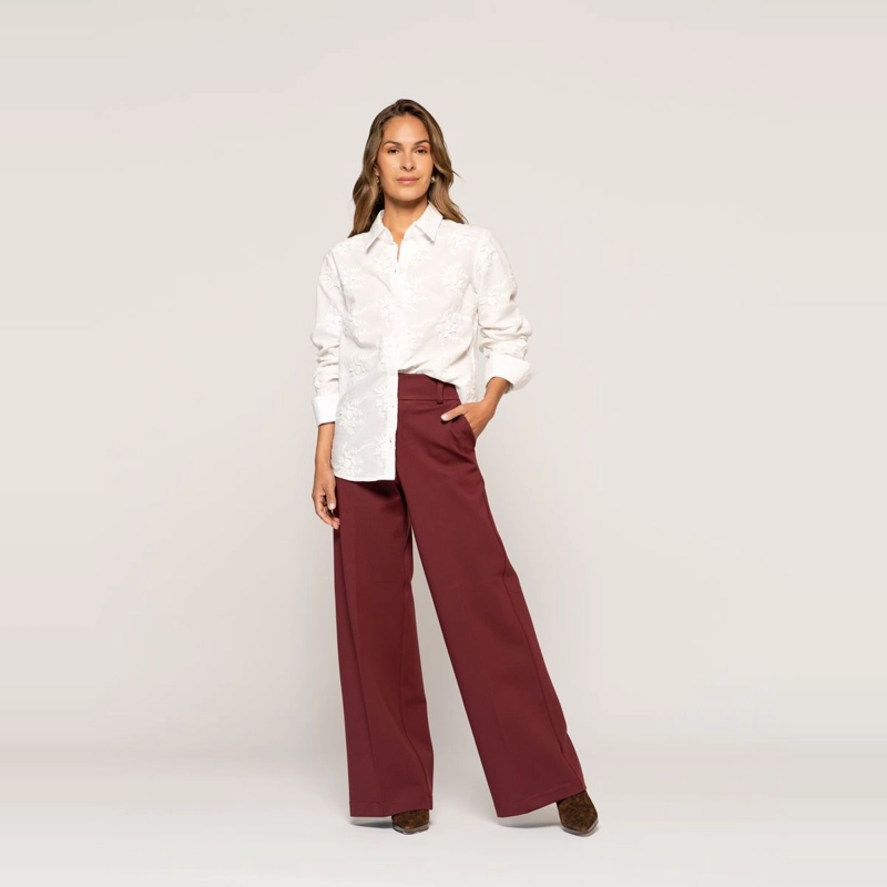 BLUSA MATILDE CRUDO AJUSTADA CUELLO V MANGA LARGA LUDOVICA - 1
