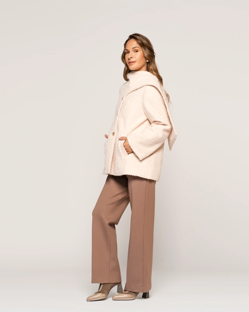 CHAQUETA ANTONIETA CRUDO TEXTURADA CUELLO SUELTO MANGA LARGA ACAMPANADA PUÑO SUELTO MUJER - 2